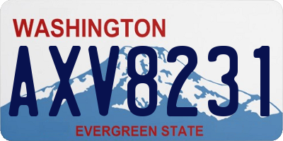 WA license plate AXV8231