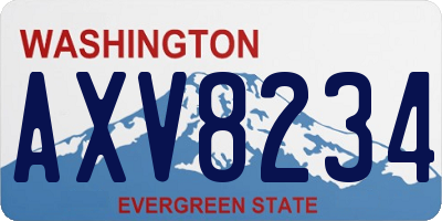 WA license plate AXV8234