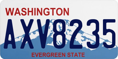 WA license plate AXV8235