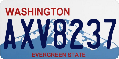 WA license plate AXV8237