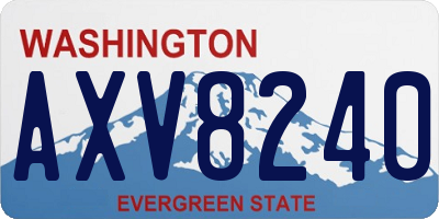 WA license plate AXV8240