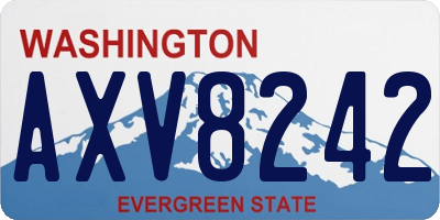 WA license plate AXV8242