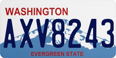WA license plate AXV8243