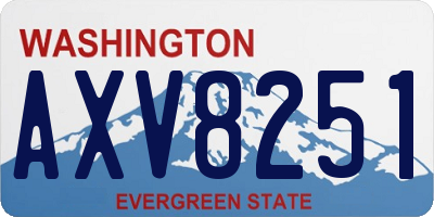 WA license plate AXV8251