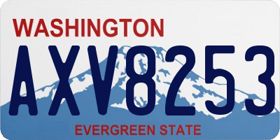 WA license plate AXV8253