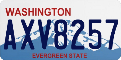 WA license plate AXV8257