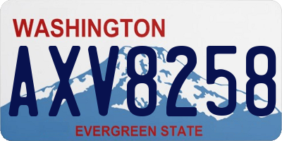 WA license plate AXV8258