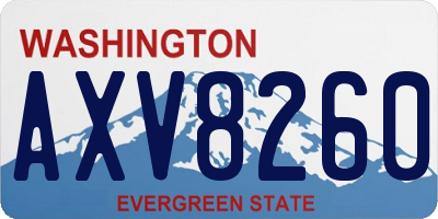WA license plate AXV8260