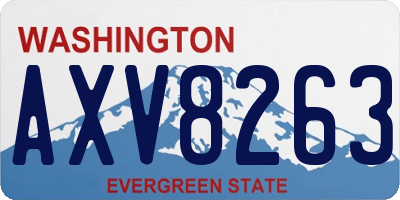 WA license plate AXV8263