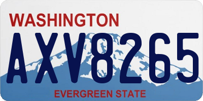 WA license plate AXV8265