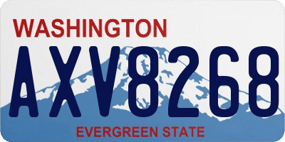 WA license plate AXV8268