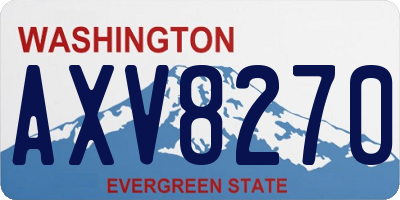 WA license plate AXV8270