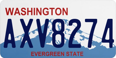 WA license plate AXV8274