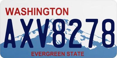 WA license plate AXV8278