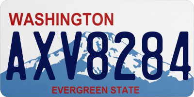 WA license plate AXV8284