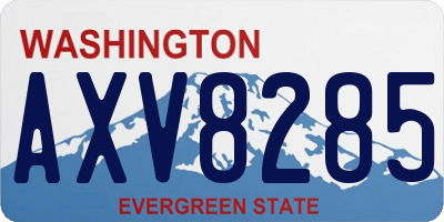 WA license plate AXV8285