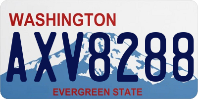 WA license plate AXV8288