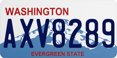 WA license plate AXV8289