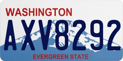 WA license plate AXV8292