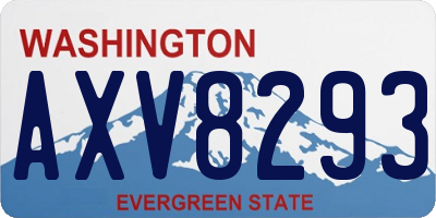 WA license plate AXV8293