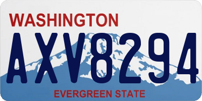 WA license plate AXV8294