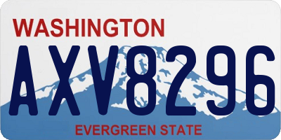 WA license plate AXV8296