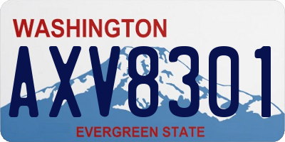WA license plate AXV8301