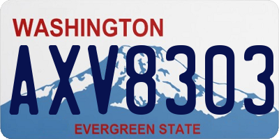 WA license plate AXV8303
