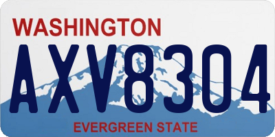 WA license plate AXV8304