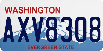 WA license plate AXV8308