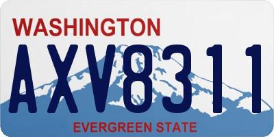WA license plate AXV8311