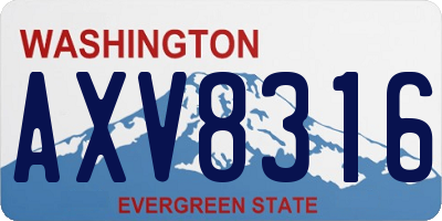 WA license plate AXV8316