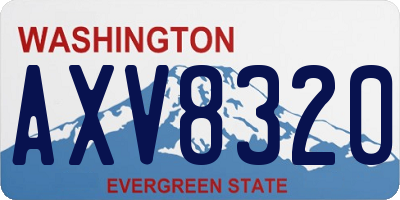 WA license plate AXV8320