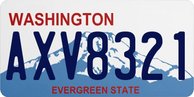 WA license plate AXV8321