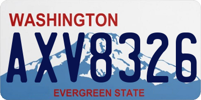 WA license plate AXV8326