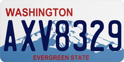 WA license plate AXV8329