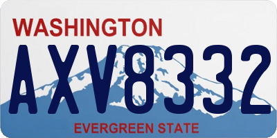 WA license plate AXV8332