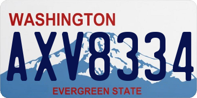 WA license plate AXV8334