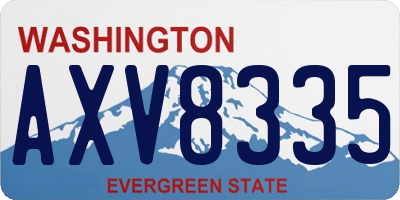 WA license plate AXV8335