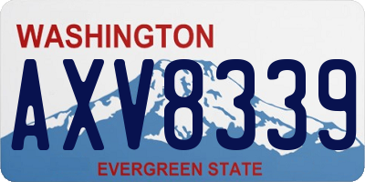 WA license plate AXV8339