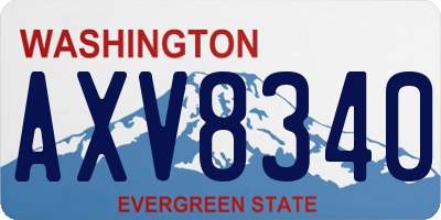 WA license plate AXV8340