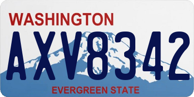 WA license plate AXV8342