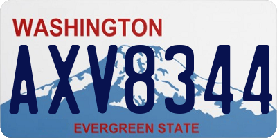 WA license plate AXV8344