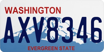 WA license plate AXV8346