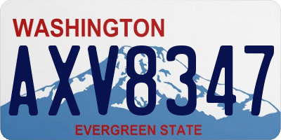 WA license plate AXV8347
