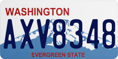 WA license plate AXV8348