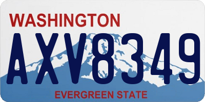 WA license plate AXV8349