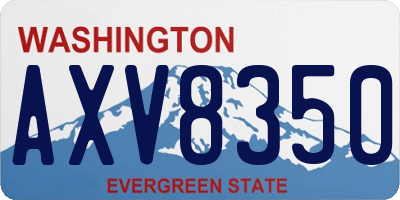 WA license plate AXV8350