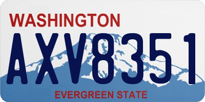 WA license plate AXV8351