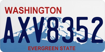 WA license plate AXV8352